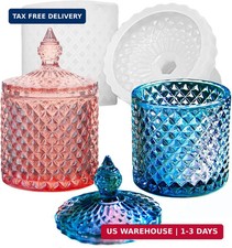 Box Resin Mold with Lid, Silicone Jar Resin Mold 3D Storage Jewelry Candle Holde