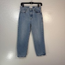 FRAME Le Jane Crop Jeans Womens 25 Blue Light Wash High Rise 27x26.5 Denim