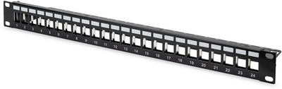 Assmann DN-91411 DIGITUS Modulares Patch Panel, 24-Port, Stahl, schwarz (DN-9141