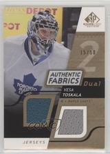2008-09 SP Game Used Edition Authentic Fabrics Dual Gold 15/50 Vesa Toskala 1o3