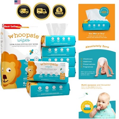 The  100% Pure Cotton Dry Baby Wipes   Ultra Soft, Unscented, Chemical-Free W...