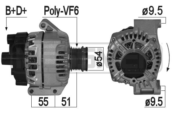 Messmer Lichtmaschine Generator 120A 14V FüR Alfa Romeo Mito 1.4 1.3 Multijet-image