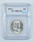 1953-D Franklin Half Dollar MS64 FBL ICG *4504