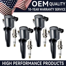 OEM 4X Ignition Coil + Iridium Spark Plug for Ford Fusion Escape 2.0L 2.5L FD505