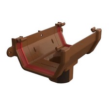 Caramel Square Gutter Running Outlet - Freeflow 114mm Rain Water Systems