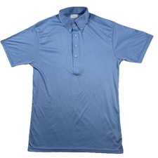 Collars Co Dress Collar Polo Shirt Mens M Light Blue Performance Short Sleeve