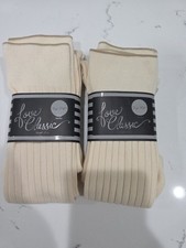Love Classic Ribbed Thigh High Socks Over The Knee Long Boot. 2 Packs. NEW.