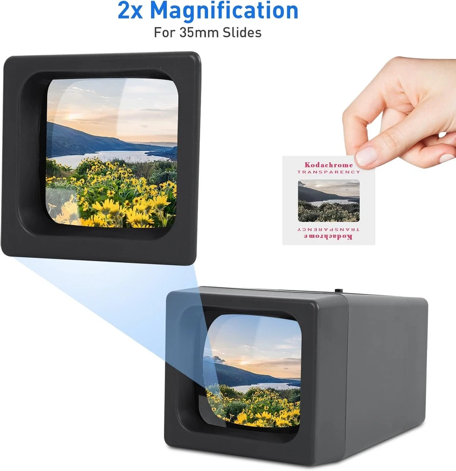 35mm Slide Film Viewer 2X Magnification LED Lighted Desktop Viewer - Image 2 of 3