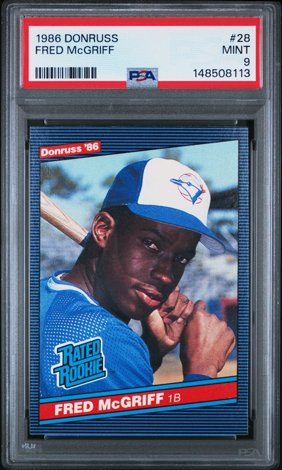 1986 Donruss #28 Fred McGriff RC - PSA 9