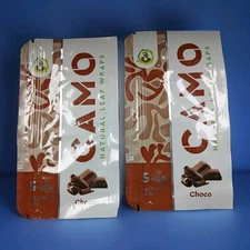 Camo Wraps Natural Leaf Natural Choco Wraps (10 Sheets) - 2 Pouches self rolling