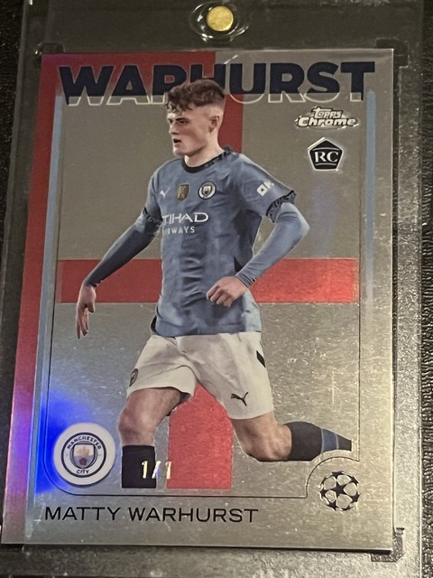 24-25 Topps Chrome UEFA Club Comp Matty Warhurst #92 Club & Country 1/1 RC