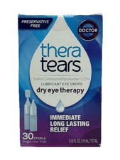 THERA TEARS DRY EYE THERAPY LUBRICANT DROPS, 30 VIALS, Ex 10/26 Box Damaged