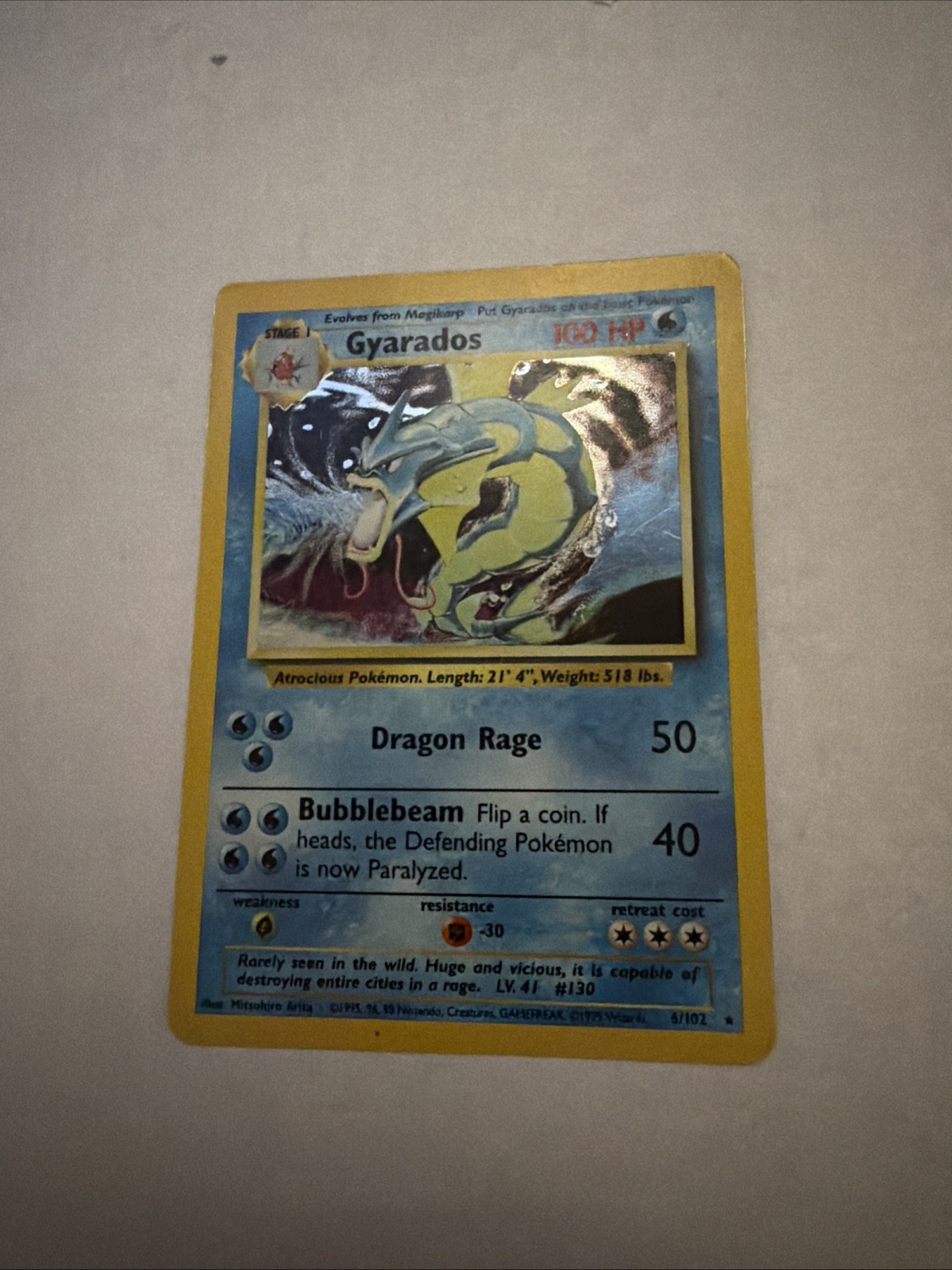 Wizards of the Coast Gyarados 7/130 Base Set 2 Holo Rare 2000 English MP