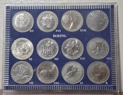 Vintage Boeing Project Apollo Series 12 Coin Sets.