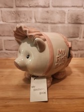 Mud Pie My First Bank Piggy Bank Baby Pink Pig Piggy Bank Ceramic