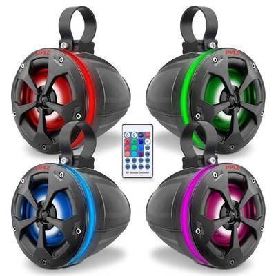 Pyle 4   Waterproof Rated Off-Road Speakers - 800 Watt, Remote Control (2 Pair)
