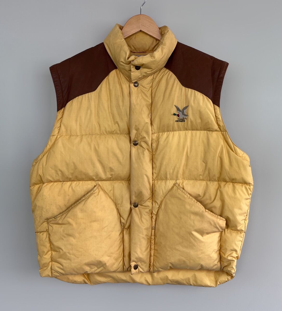 Vintage CHEVIGNON Togs Unlimited Down Puffer Nylon Leather Vintage CHEVIGNON Togs Unlimited Down Puffer Nylon Leather