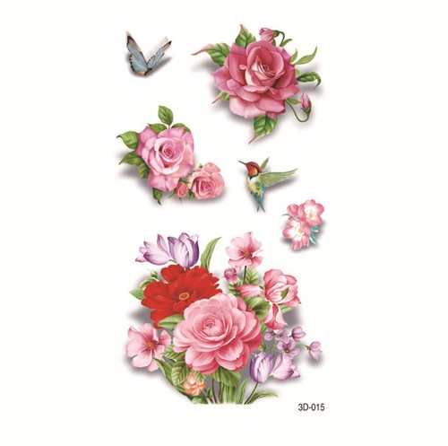 3D Multi-coloured Designed Temporary Tattoo Waterproof Body Art Tattoo Sticker - Picture 25 of 39
