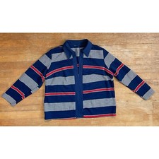 Vintage 1960s Striped Jacket Size Medium/Large Poly Knit Open Front Collared