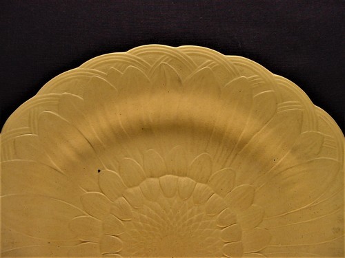 EXTREMELY RARE EARLY 1800s WEDGWOOD SUNFLOWER PLATE CANE CANEWARE YELLOW WARE - Picture 3 of 8