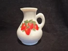 Vintage Avon Milk Glass Strawberry 4 oz. Cruet Pitcher - No Stopper