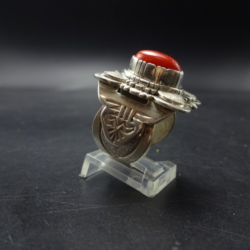 Hand Crafted RAY WINNER Sterling Silver RED MEDITERRANEAN CORAL RING size 9.5 - Picture 6 of 19