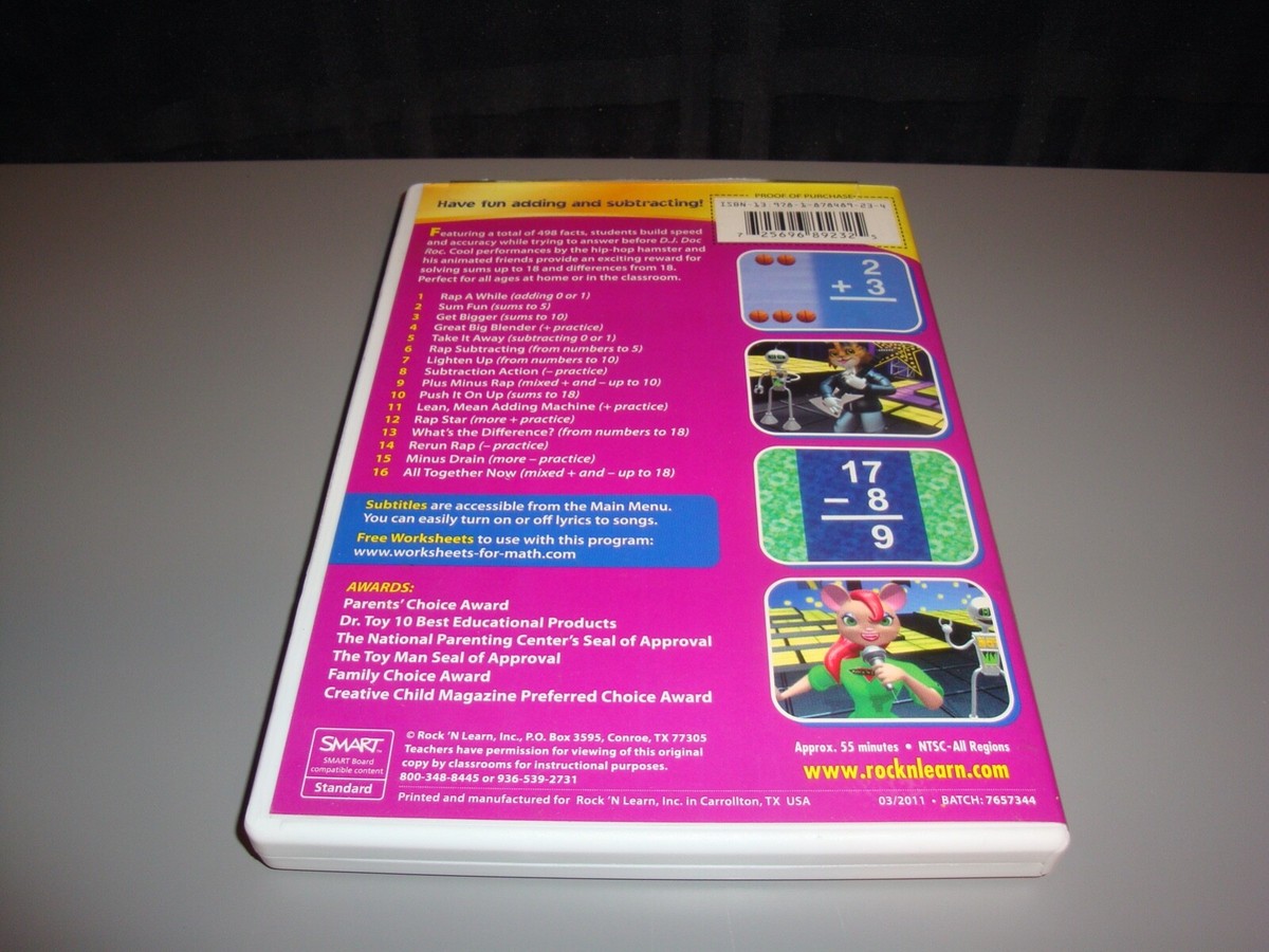 Rock N Learn DVD Addition & Subtraction Rap Homeschool Teacher