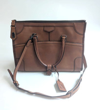 Reed Krakoff Cognac Brown Thick Leather Zippered Caryall Tote Shoulder Bag