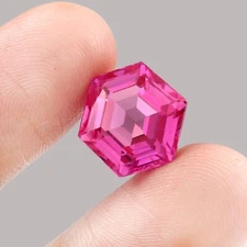 Premium Quality Natural Ceylon Pink Sapphire Loose Hexagon Cut Gemstone 12x12 MM