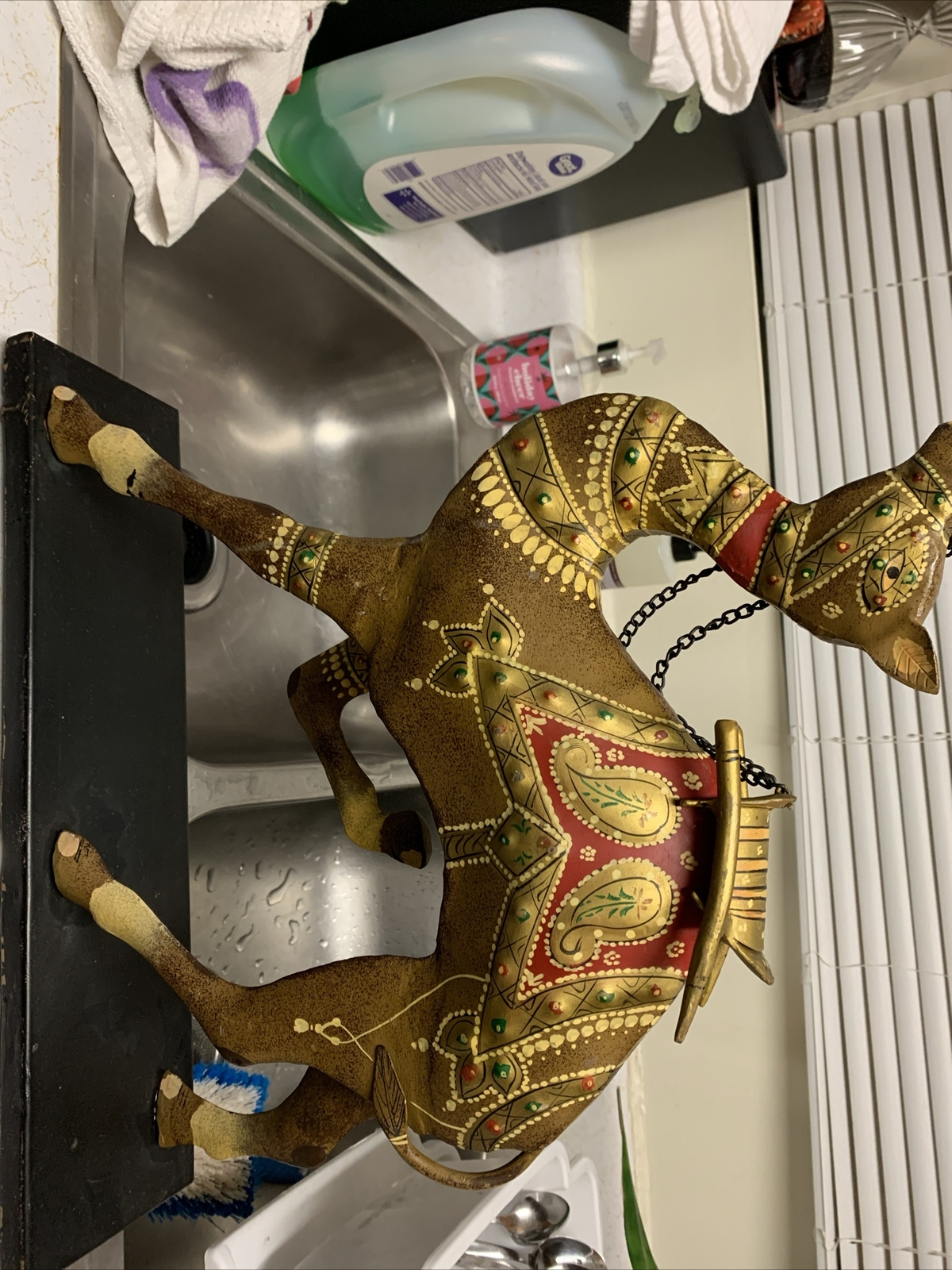 Pier One Metal Decorative Ornate Carousel Camel Figurine Sculpture 16.5 “ Tall