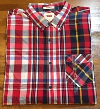 LEVI'S STANDARD FIT PLAID LONG SLEEVE BUTTON SHIRT - Men's Medium M NWT