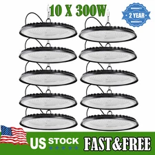 10 Pack 300W UFO LED High Bay Light Shop Industrial Commercial Factory Warehouse