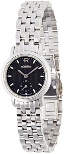 NEW Roamer of Switzerland 931855 41 55 90 Women's Odeon 24mm Black Dial SS Watch