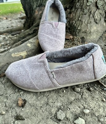 Toms Shoes Womens 10 Alpargata Loafers Comfort Wool Slip On  display picture 1