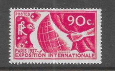 FRANCE 1936 90c carmine Paris International Exhib Mint hinged good gum SG 559