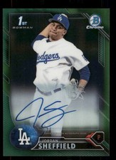 2016 Bowman Draft Chrome Draft Pick Autographs Green Refractor Jordan Sheffield