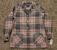 Pendleton Womens Jacket Blazer Size Small Red Black White Wool Plaid NWT New