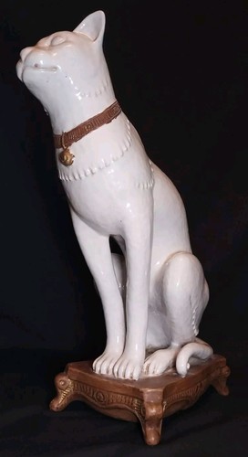 Large 15" VTG Signed Italian Capodimante Cat On Pillow Statue - Immaculate!!! - Picture 11 of 24