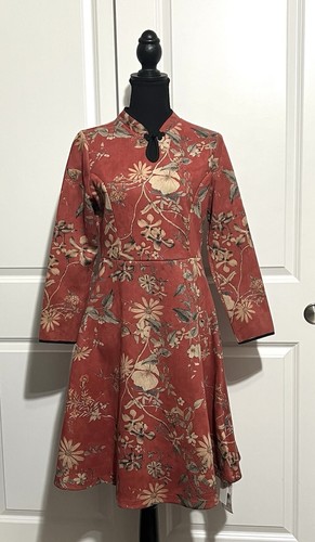 Her Pool Kunst-Wildleder A-Linie Blumen Kleid Größe Small - Bild 1 von 13