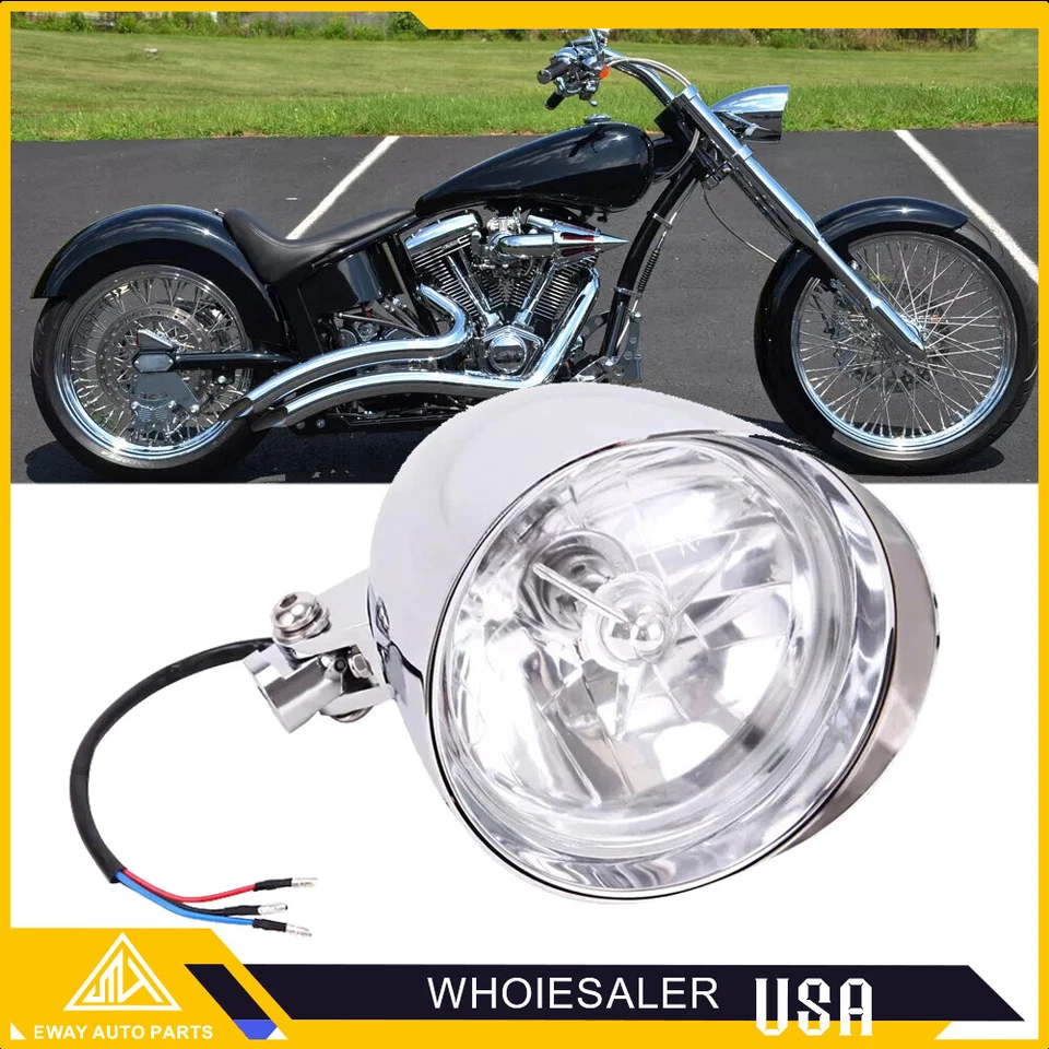 5.75" Bullet Headlight Assembly For Harley Touring Chopper Cruise Sportster 1200 - Image 4 of 4