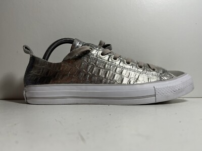 CONVERSE ALL STAR LOW SILVER METALIC SILVER SNAKE