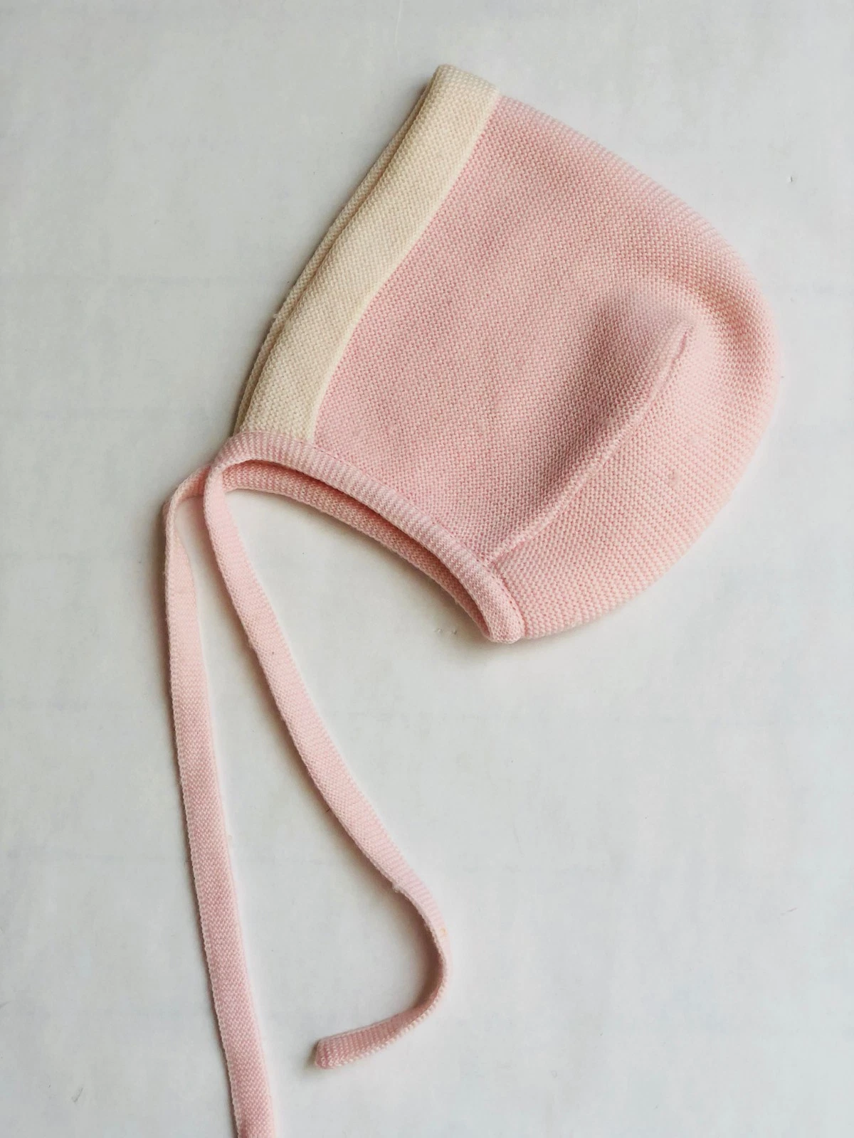 Toddlers Pink and Cream Bonnet Hat by Molli - 6-12 Months