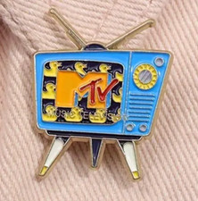 MTV music television retro tv pin - 1980's - FREE SHIPPING