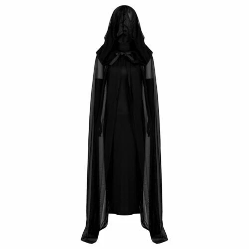 Renaissance Priest Sorcerer Robe Halloween Cosplay Costume Hooded Cape Unisex - Picture 14 of 26