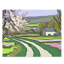 Puzzle 120, 252, 500-Piece Vintage Style Country Road Illustration
