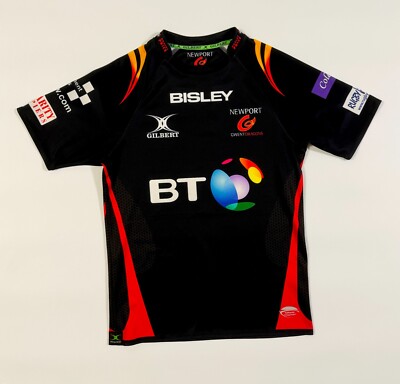 RUGBY SHIRT Canterbury NEWPORT Gwent Dragons Jersey Wales GREEBZ SIZE L