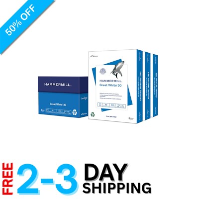 Versatile Great White 30% Recycled Paper 8.5 x 11 - High Performance & 92 Bright