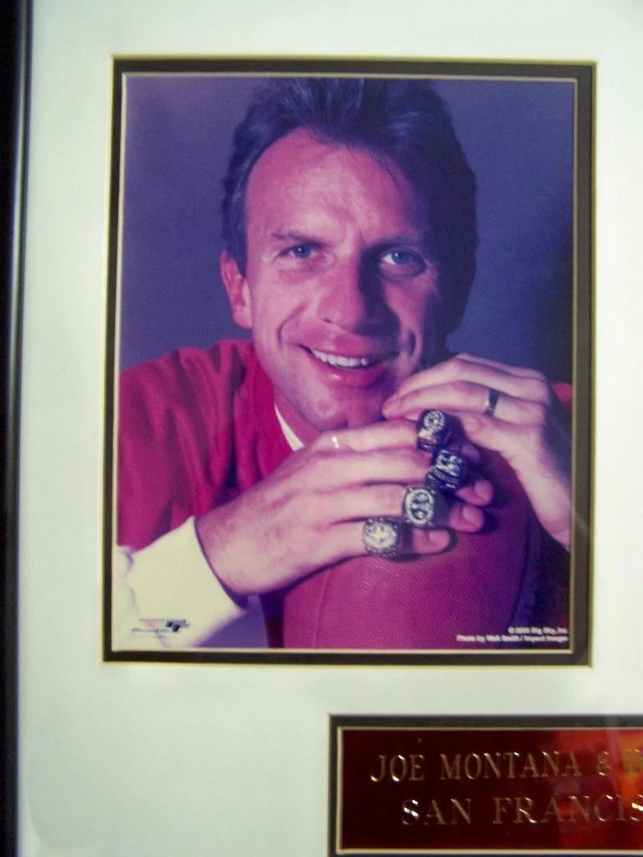Rare 2000 JOE MONTANA DWIGHT CLARK San Francisco 49ers Framed Photos 24x20 - Image 2 of 4