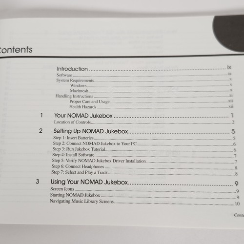 Creative Nomad Jukebox Digital Audio MP3 Player Original Instruction Manual - Picture 5 of 7