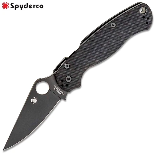 Spyderco Paramilitary 2 Blackout S45VN DLC Blade Black G10 Handles PM2 C81GPBK2